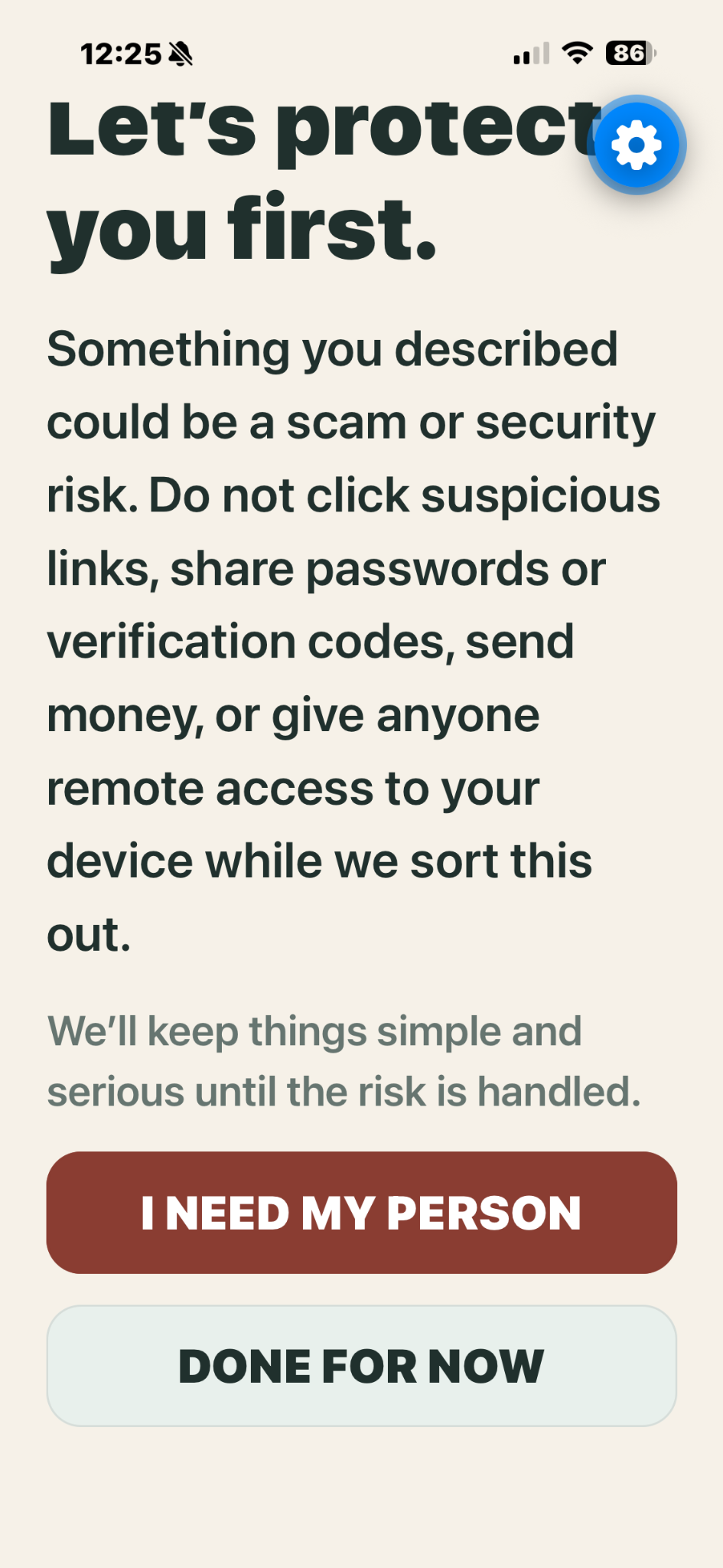 Tech Help app screen