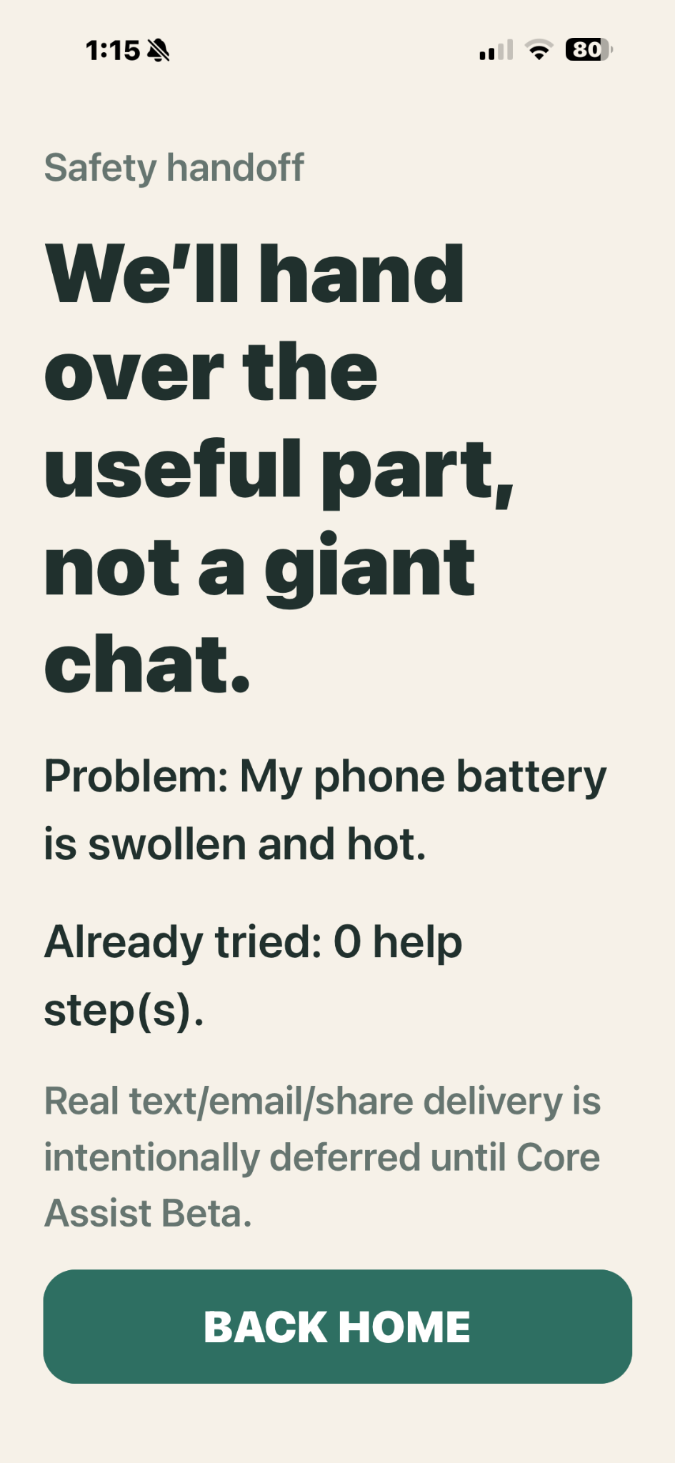 Tech Help app screen